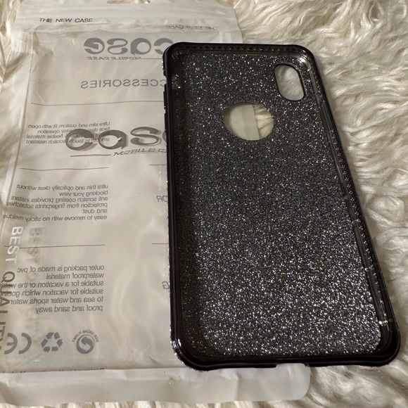 New Black Sparkly Ring Holder iPhone X Holder Phone 📱 Case - Picture 2 of 3
